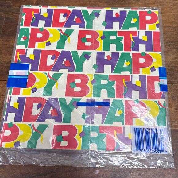 Vintage Cleo Gift Wrap Paper Made In USA All Occasion Happy Birthday Print 90's - Picture 2 of 3
